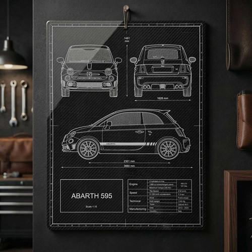 Poster abarth 595 arredo - abarth, da