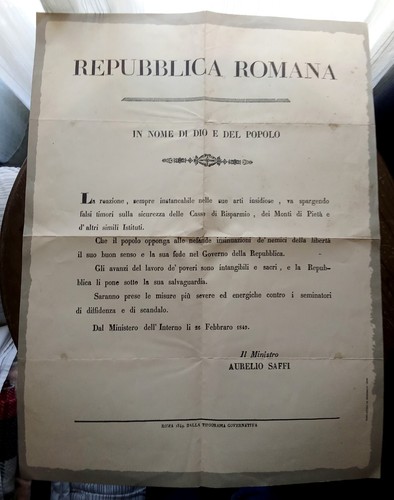 Manifesto repubblica romana - manifesto,