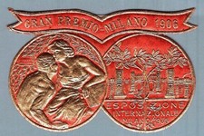 01_264 Esposizione Intern. Doppia Med. Oro. Fondo Rosso: Gr. prem. - Milano 1906