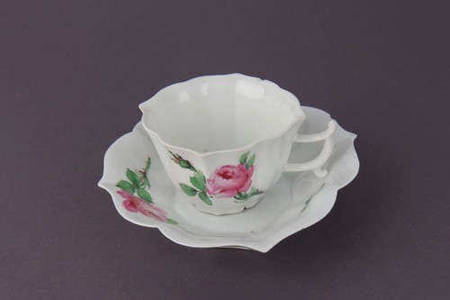 Meissen decoro moka rosa rossa