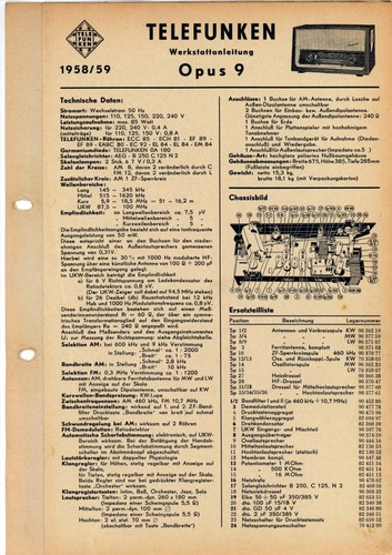 Telefunken manuale servizio - manuale, di