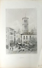 CAPUA - incisione francese su acciaio originale, 1855