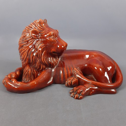 Scultura leone maiolica - scultura,