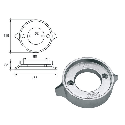 Anodo per motori volvo - per, volvo-penta