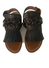 Scarpe donna MARNI, sandalo basso, pelle con frange, nr 37, quasi nuove