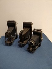 3X Macchina Fotografica Kodak A Soffietto Brownie - Kodak No. 1 Pocket - No. 2A