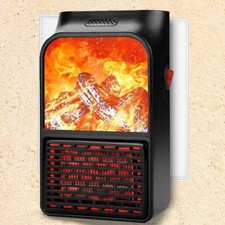 Mini Stufa Stufetta Elettrica Portatile 500W Effetto Camino Termostato Regolabil