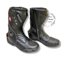New Ducati Racing Leather Motorbike Motorcycle Boots For Track Day Men Rider