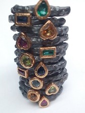 DARKENED SILVER GOLD RINGS