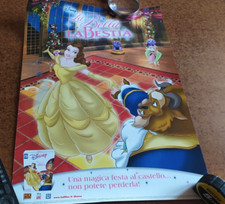 LA BELLA E LA BESTIA & LE PRINCIPESSE  DISNEY LOCANDINA DA NEGOZIO ORIGINALE