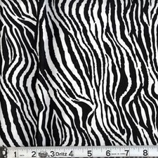 ZEBRA STRIPE tessuto stampa pelle animale media quarto grasso 18" x 22" bianco e nero