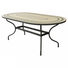 Tavolo da Giardino Mosaico Ovale 200x100x75h cm Antracite FE802615 VivaGarden