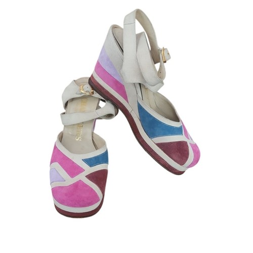 Sandali scamosciati patchwork
