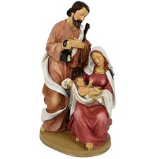 Statua Natività Sacra Famiglia con Bambin Gesù Removibile  H 45 cm presepe new