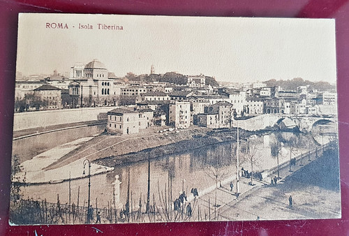Cartolina roma isola - isola, tiberina