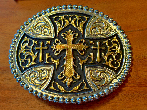Fibbia per cintura cross - cross, rodeo