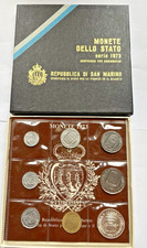 SAN MARINO - MONETE SERIE 1973 - 8 valori FDC con 500 Lire argento Pace (Greco)