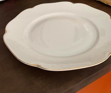 Servizio piatti porcellana bianco vintage bordo oro