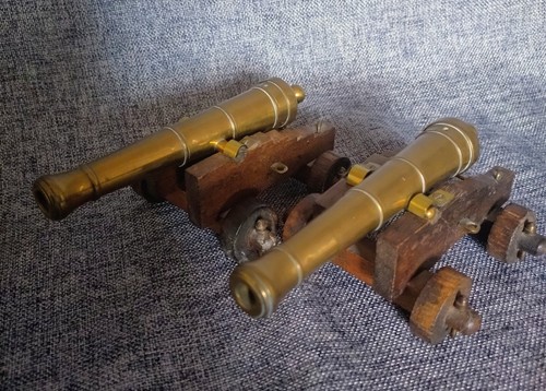 Antique pair brass miniature - pair,