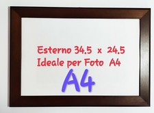 Quadro Quadretto Cornice con Vetro per Foto A4 29 x 19 Legno color Noce 35 X 25