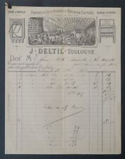 Fattura 1882 TOULOUSE DELTIL TENDE DA CAMINO cieli aperti testa illustrata 50