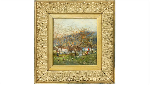 Dipinto olio tavola attilio - dipinto, su