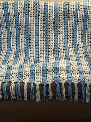 Coperta culla blu - , fatta