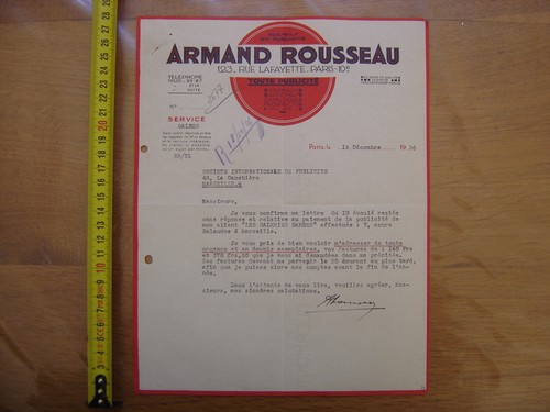 1936 facture armand rousseau - facture,