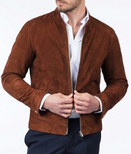 Giacca biker uomo moda - , marrone