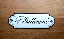 TARGA PLACCHETTA SMALTATA ANTICA COGNOME PORTA NON PUBBLICITARIA GATTINONI