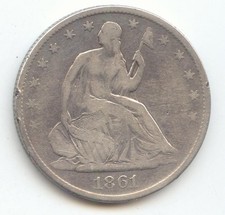 1861-O Seated Liberty Half