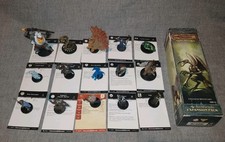 Lotto di 15 Miniature Plastica Dipinta Dungeons and Dragons D&D + CARDS WIZARDS