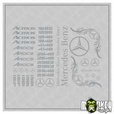 40 pezzi.  Adesivo 1/14 Actros Truck Tamiya RC 1:14 Wedico Mercedes Benz grigio