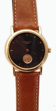 LONGINES OROLOGIO UOMO ORO MASSICCIO 18 KT PELLE WATCH MAN GOLD LEATHER NUOVO