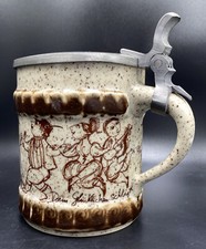 Bjorn Wiinblad Rosenthal Germania gres tankard stein coperchio peltro Oktoberfest