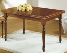 TAVOLO LEGNO MASSELLO quadrato ALLUNGABILE GAMBA TORNITA 120x120 all