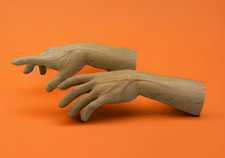 Coppia mani uomo statue restauro pastori statua  6 Cm arte presepiale legno 