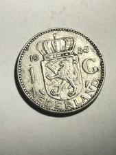 1955 NETHERLANDS 1 GULDEN COIN