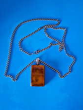 COLLANA - CATENINA - E CIONDOLO IN AMBRA NATURALE DEL BALTICO E ARGENTO 925