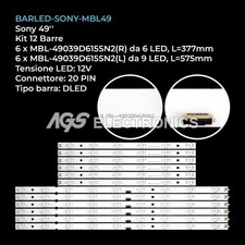 KIT 12 BARRE STRIP LED TV SONY