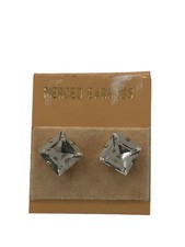 ORECCHINI BRILLANTE PUNTO LUCE QUADRATO  BIGIOTTERIA VINTAGE ANNI 70-90 MM 5
