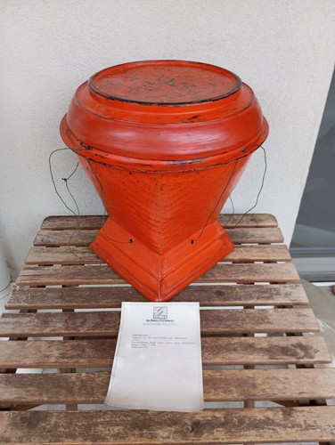 Vaso contenitore lacca rossa - vaso/contenitore,