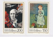 San Marino Arte Contemporanea Pablo Picasso Artista 1981 MNH** Set Completo A19P43F841