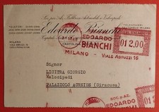 CARTOLINA EDOARDO BIANCHI MILANO BICI CICLISMO 1948     ( C 9 )