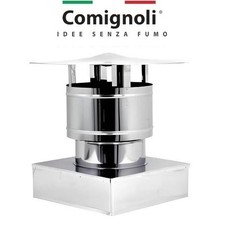 Fumaiolo Antivento Comignolo Antintemperie a Botte con Cinesino Base Quadra. CE