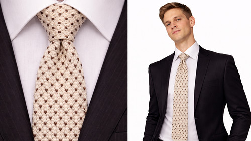 Uomo maglia cravatta panna - maglia,