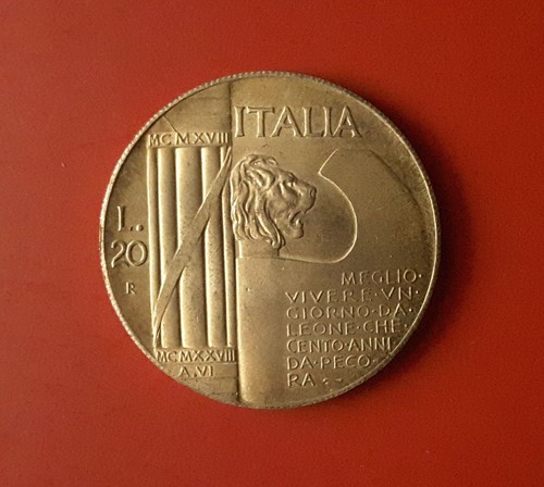 Medaglia gadget lire - lire, 1928