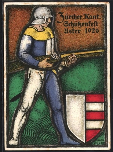 Cartolina artista uster - d'artista,