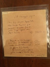 Bigliettino autografo di Giuseppe Verdi