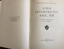 MEYERS Iuris interpretes saec XIII Diritto Romano  Legge